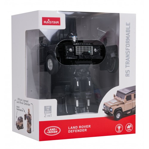 Autíčko/robot 2 v 1 v měřítku 1:32 Land Rover Defender, černý, RASTAR