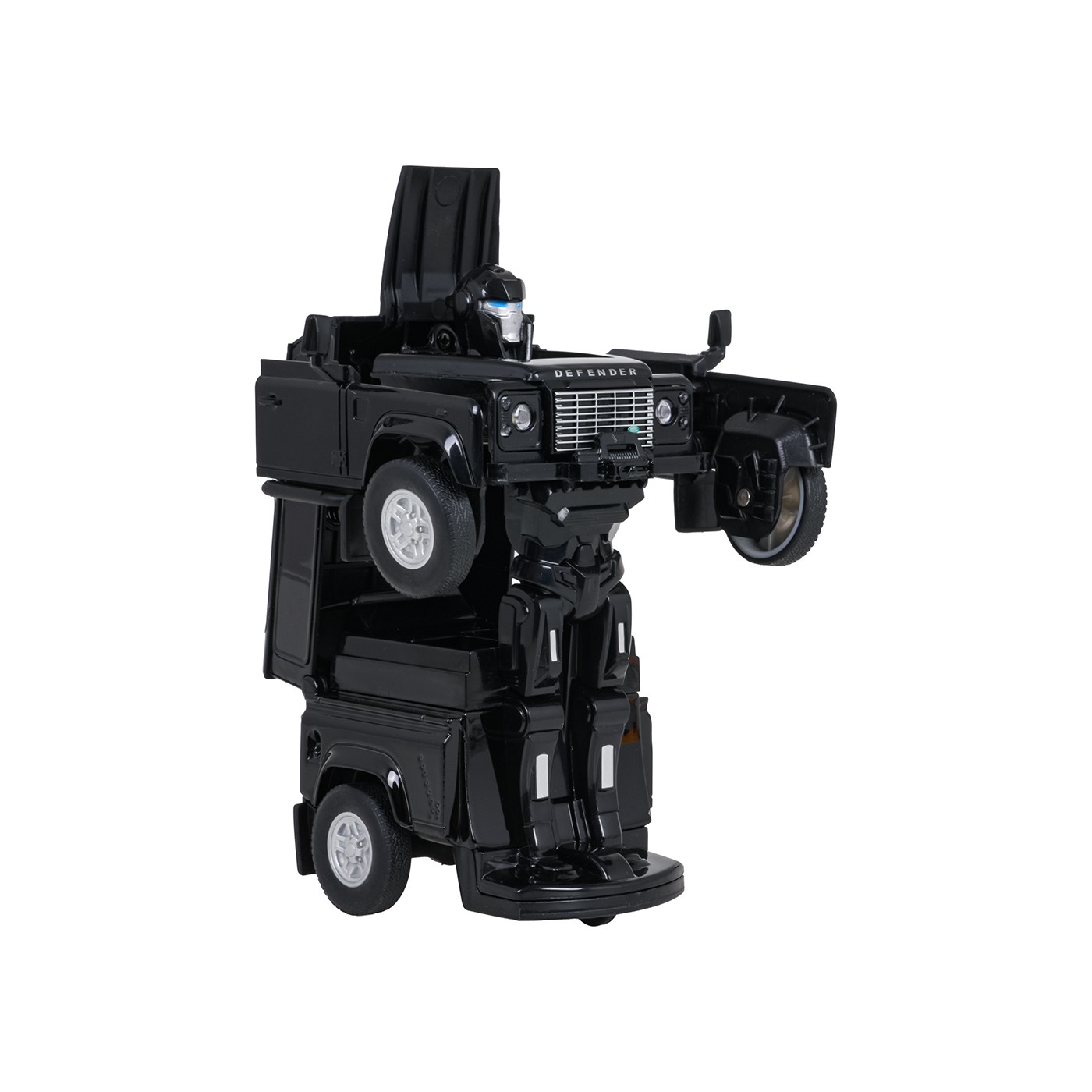 Kovové auto/robot 2v1 1:32 Land Rover Defender Černý RASTAR