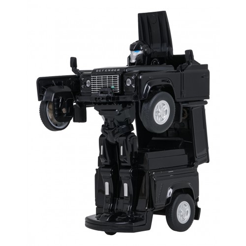 Autíčko/robot 2 v 1 v měřítku 1:32 Land Rover Defender, černý, RASTAR
