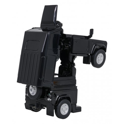 Kovové auto/robot 2v1 1:32 Land Rover Defender Černý RASTAR