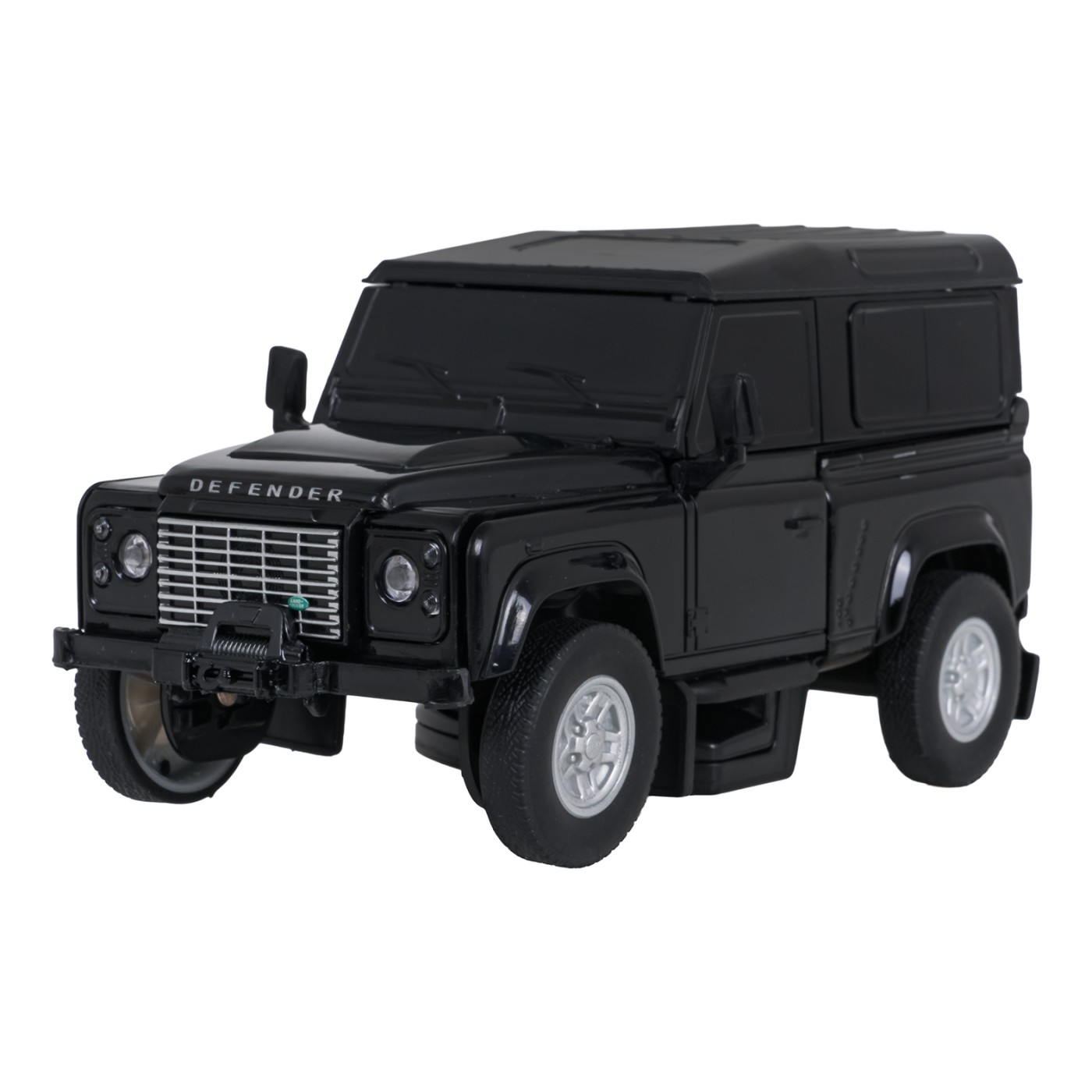 Kovové auto/robot 2v1 1:32 Land Rover Defender Černý RASTAR