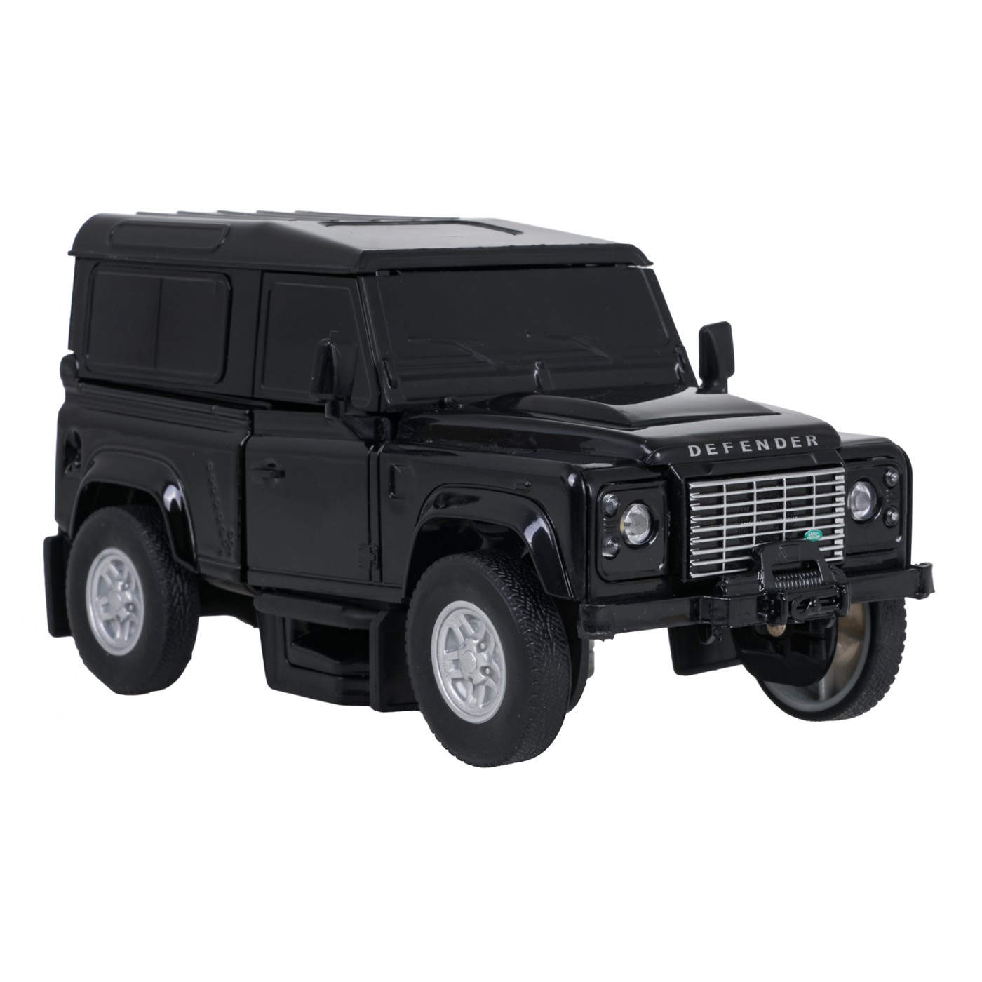 Kovové auto/robot 2v1 1:32 Land Rover Defender Černý RASTAR