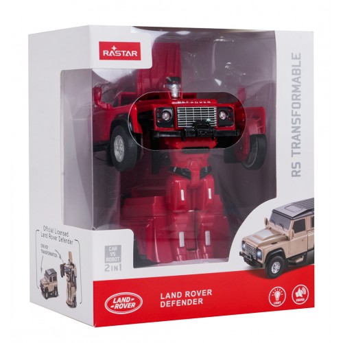 Autíčko/robot 2 v 1 v měřítku 1:32 Land Rover Defender červený RASTAR