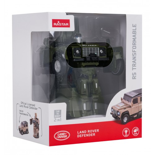 Autíčko/robot 2 v 1 v měřítku 1:32 Land Rover Defender, zelený, RASTAR
