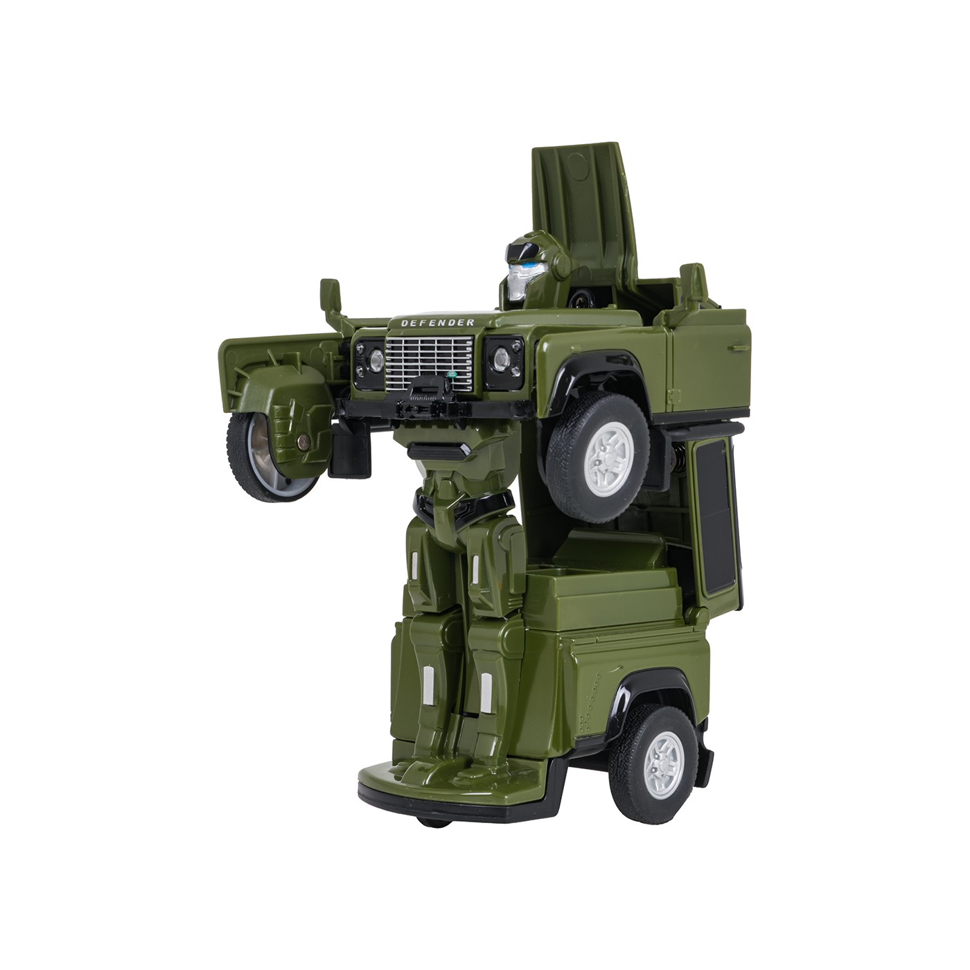 Autíčko/robot 2 v 1 v měřítku 1:32 Land Rover Defender, zelený, RASTAR