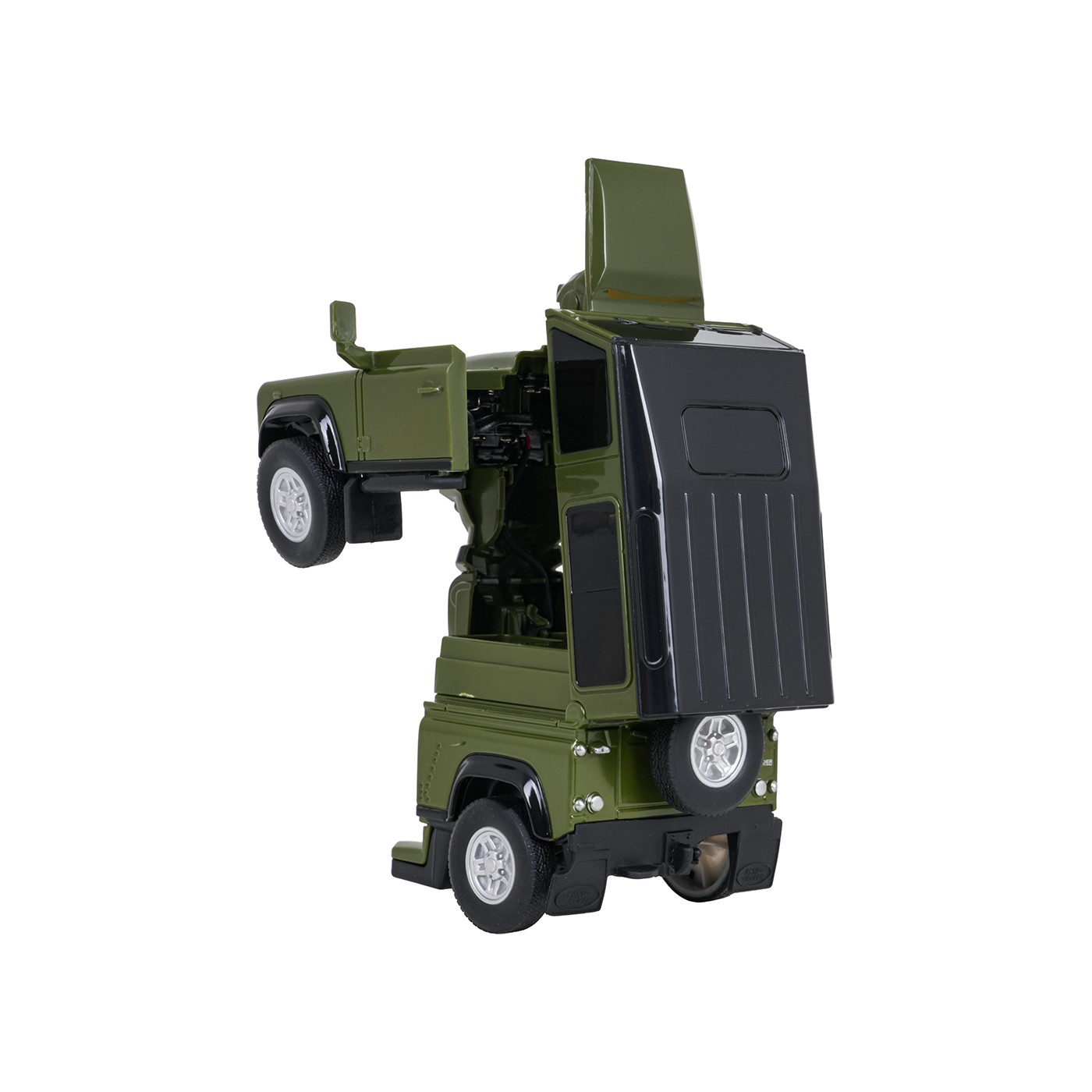 Kovové auto/robot 2v1 1:32 Land Rover Defender zelený RASTAR