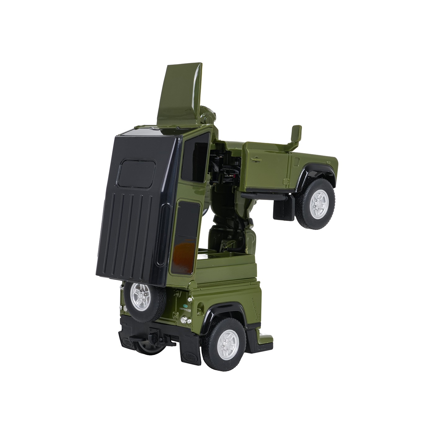 Kovové auto/robot 2v1 1:32 Land Rover Defender zelený RASTAR