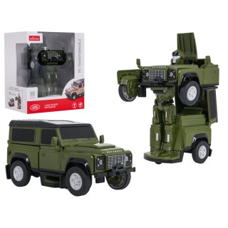 Kovové auto/robot 2v1 1:32 Land Rover Defender zelený RASTAR