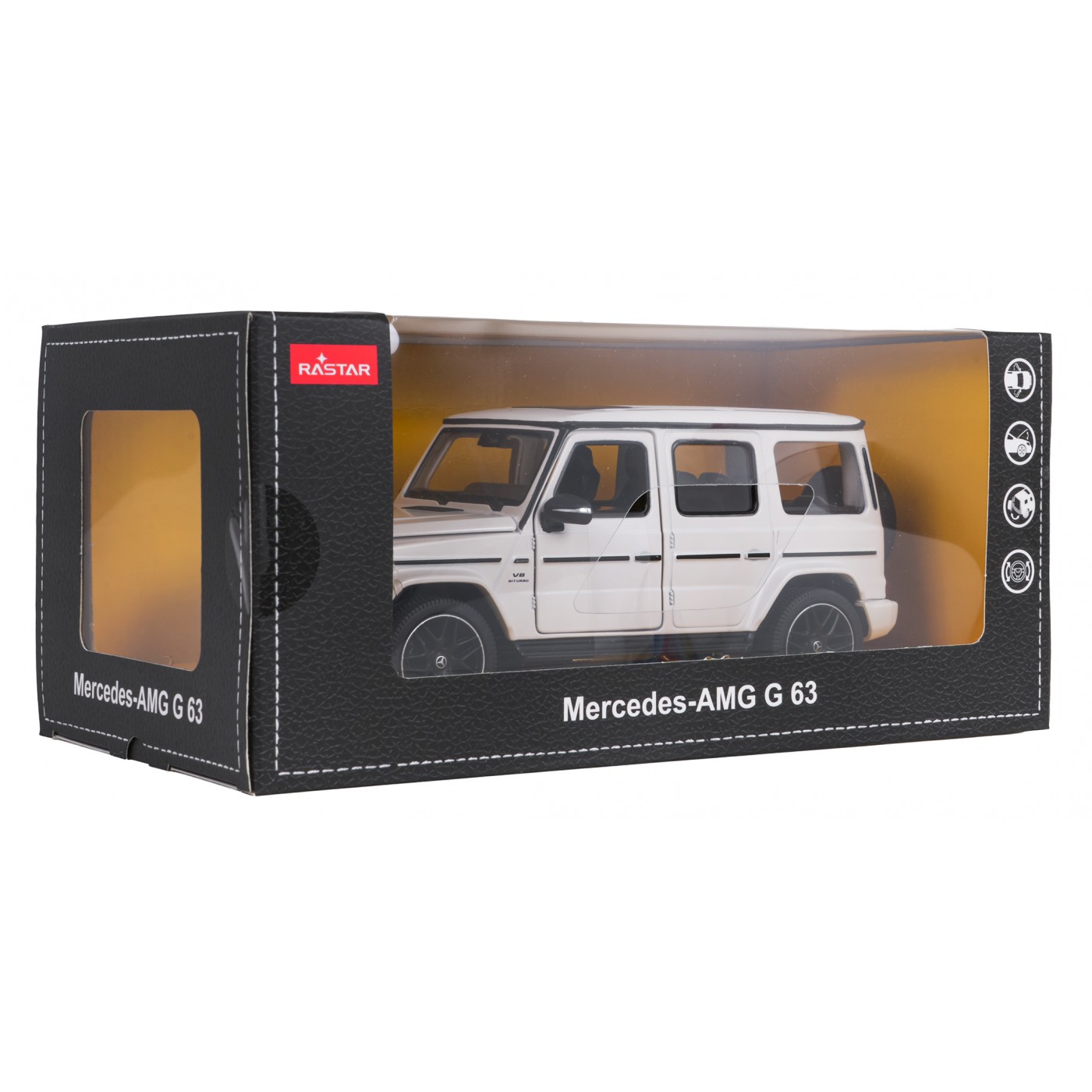 Kovové auto 1:24 Mercedes AMG G63 bílé barvy RASTAR