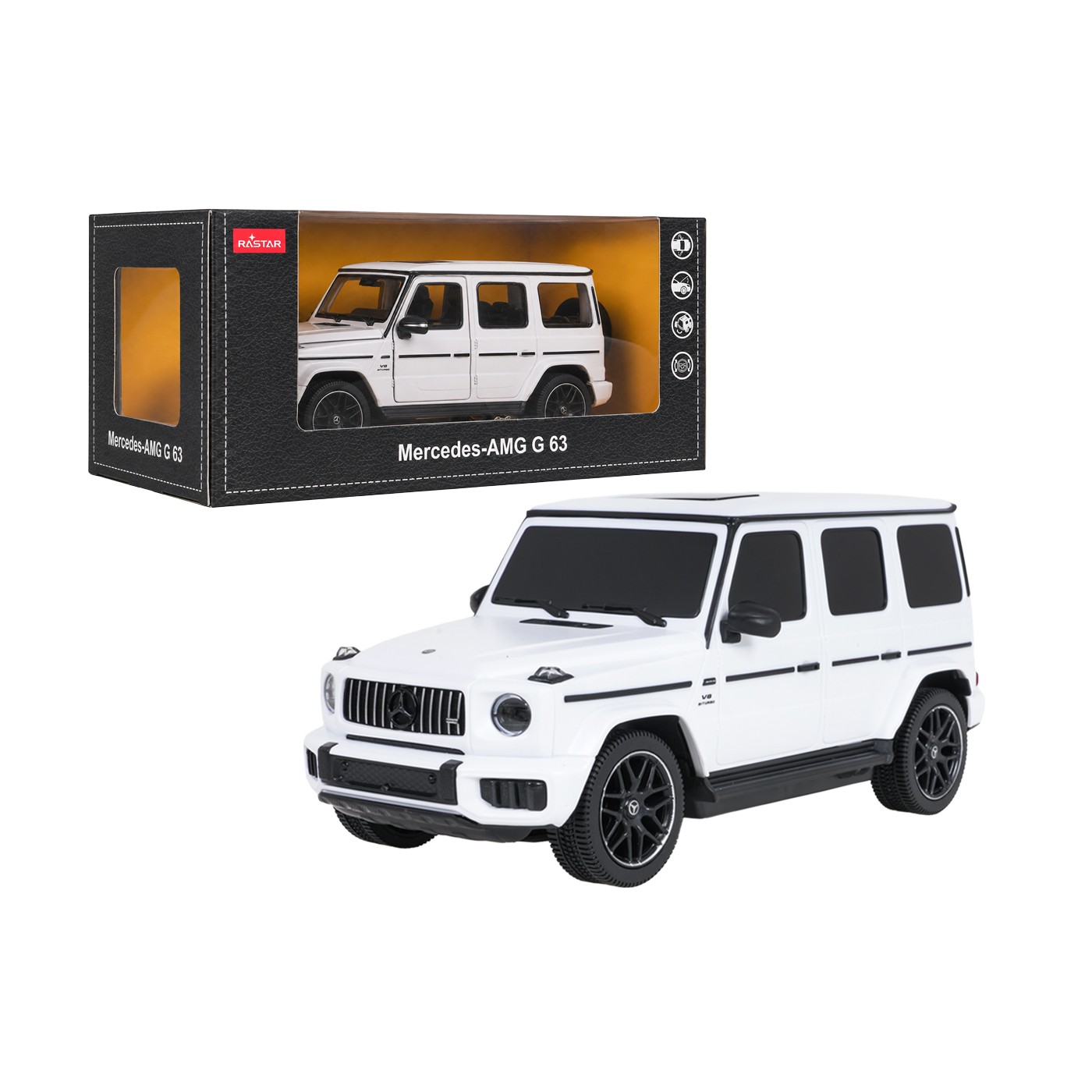Kovové auto 1:24 Mercedes AMG G63 bílé barvy RASTAR