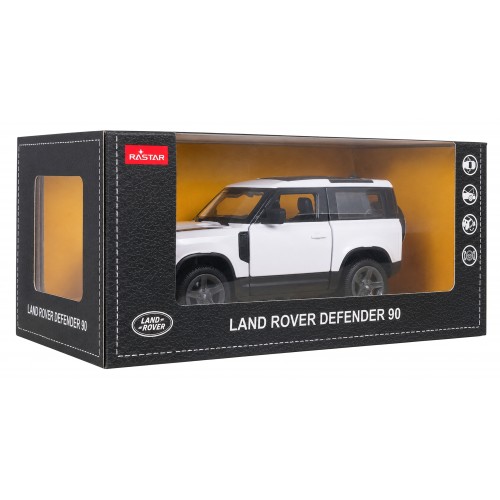 Kovové auto 1:24 Land Rover Defender 90 bílý RASTAR