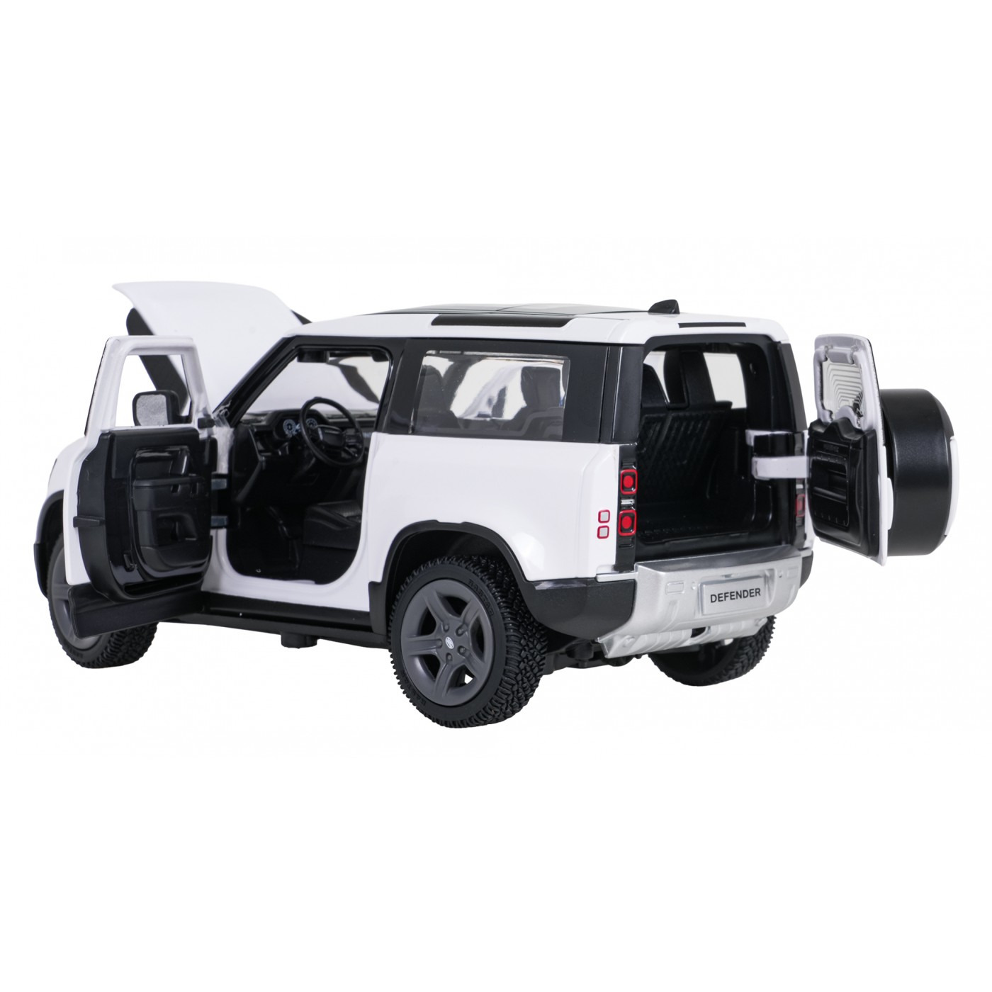 Kovové auto 1:24 Land Rover Defender 90 bílý RASTAR