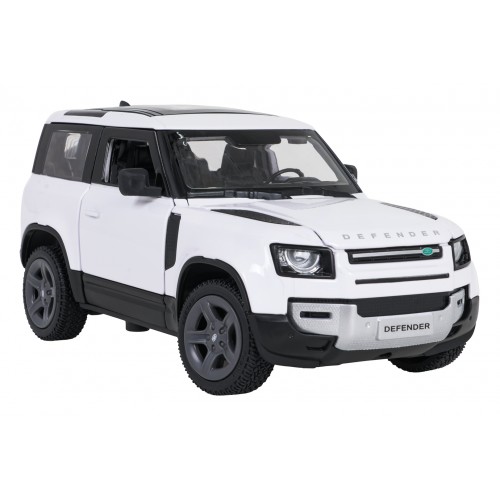 Kovové auto 1:24 Land Rover Defender 90 bílý RASTAR