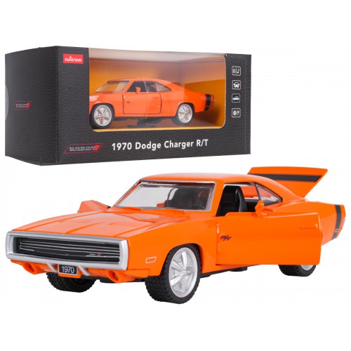 Kovové auto 1:36 1970 Dodge Charger R/T oranžové RASTAR