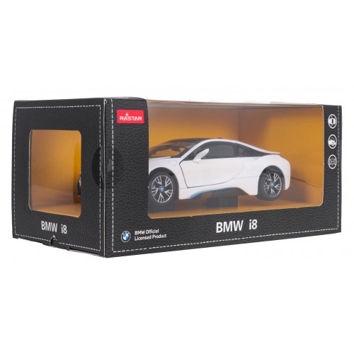 Kovové auto 1:24 BMW i8 bílé barvy RASTAR