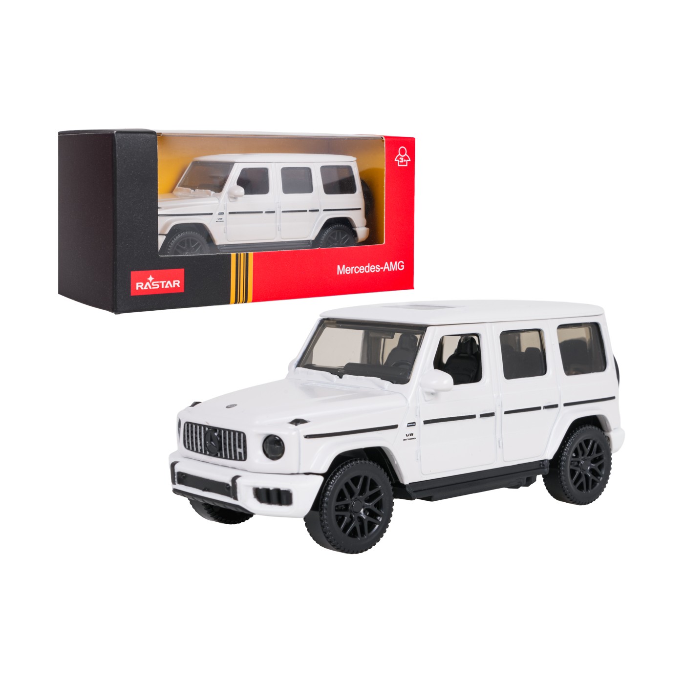 Kovové auto 1:43 Mercedes AMG G63 bílé barvy RASTAR