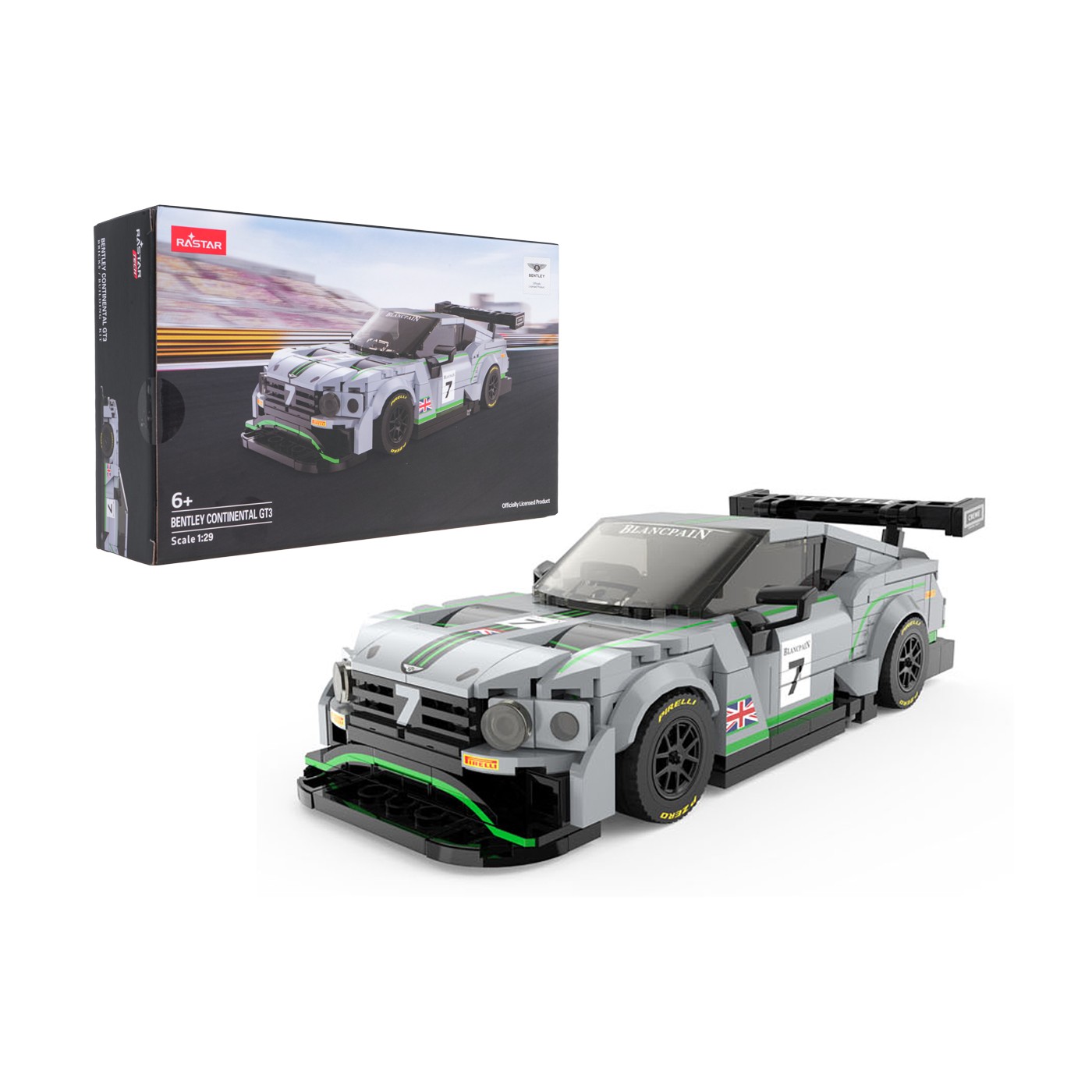 Autodíly 1:29 Bentley Continental GT3 šedé RASTAR