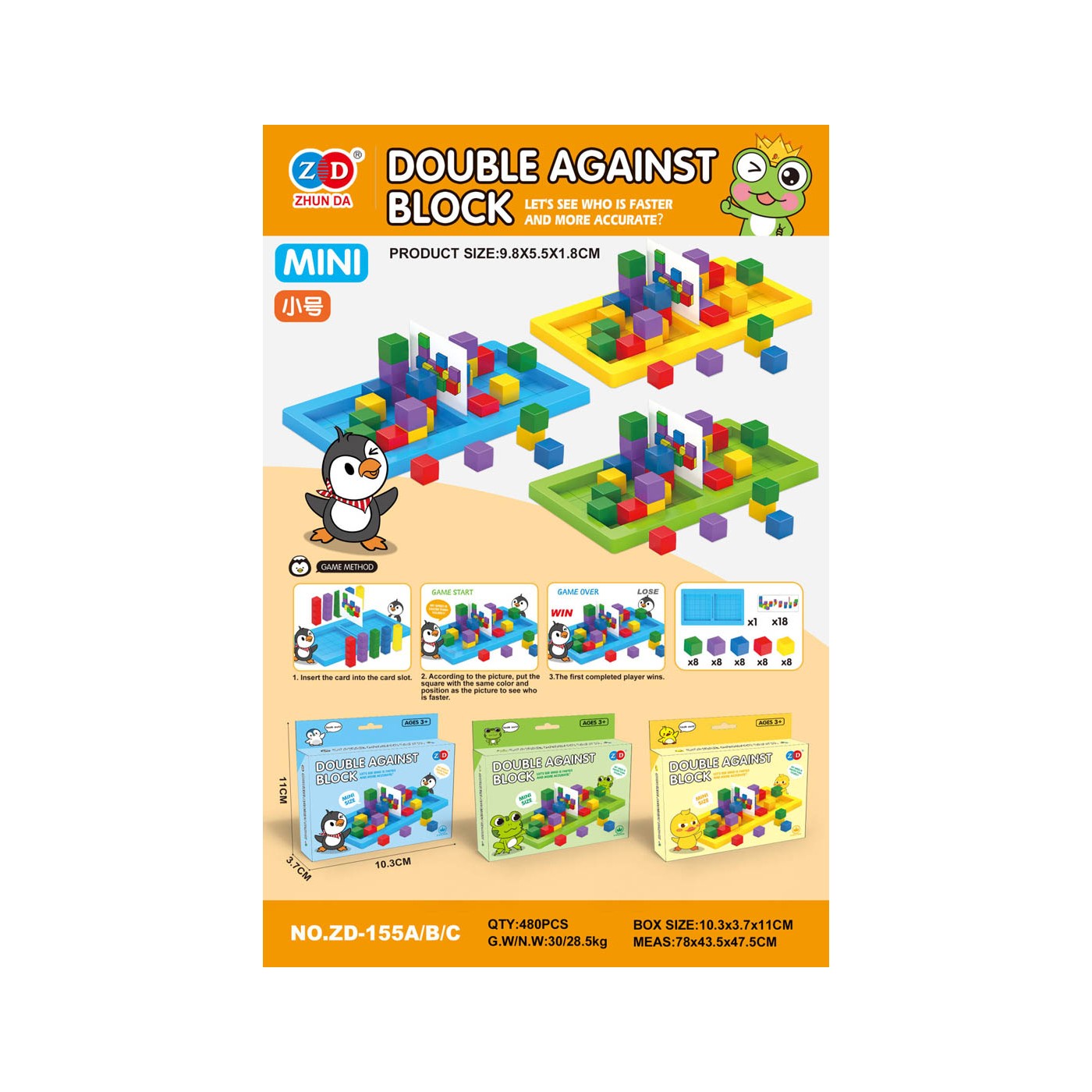 Arkádová hra MINI Shapes + Cards Frog Edition