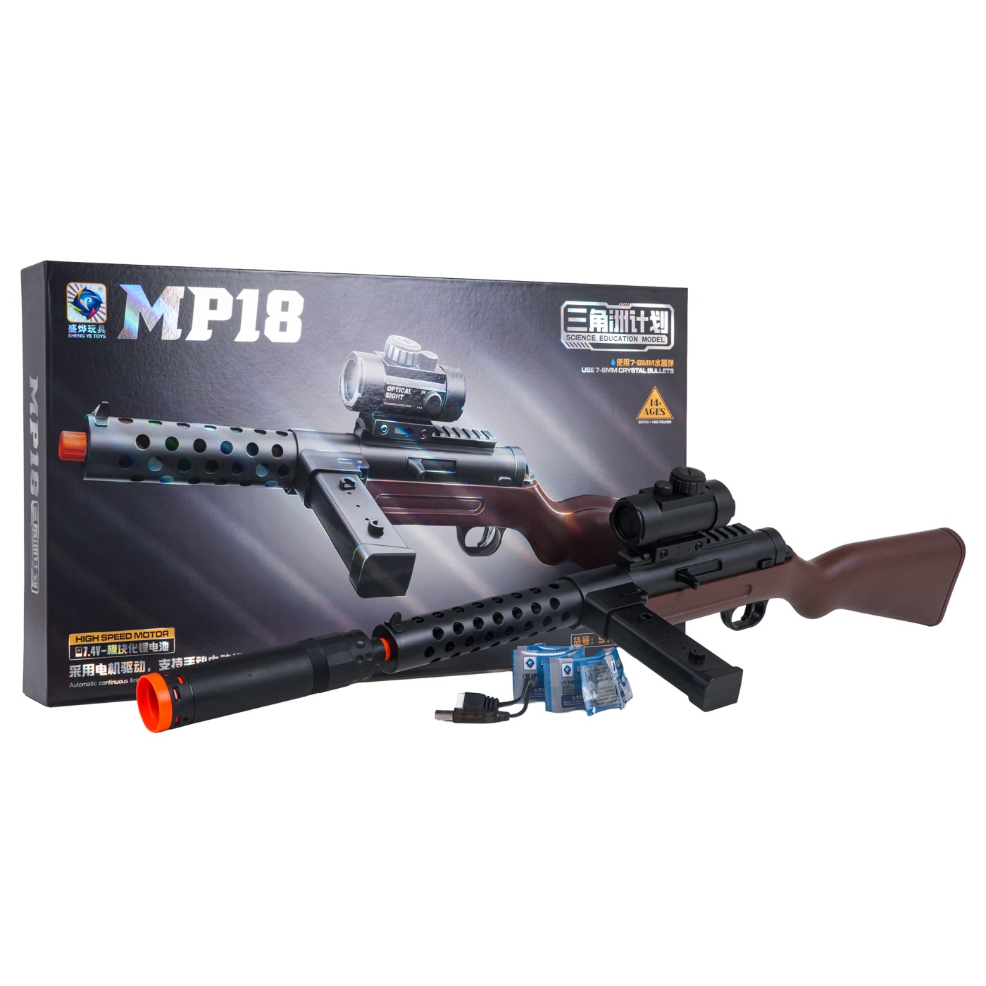 Gelová kulová puška MP18