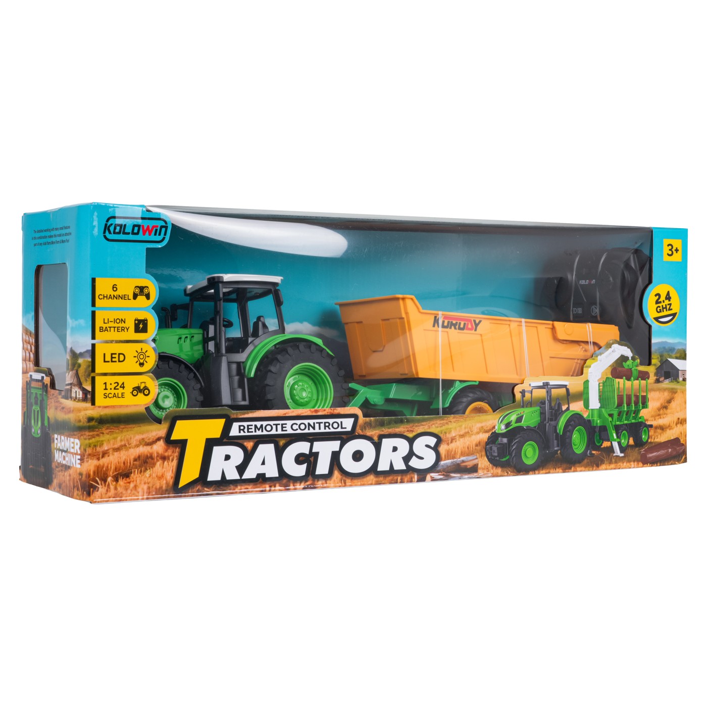 Tahač s otevíratelným žlutým návěsem R/C 1:24