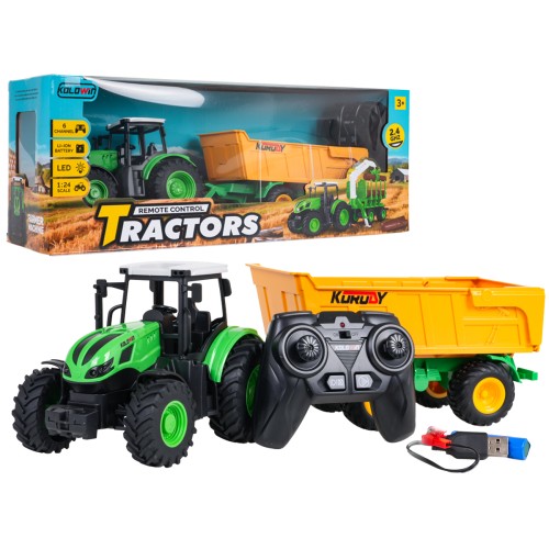 Tahač s otevíratelným žlutým návěsem R/C 1:24