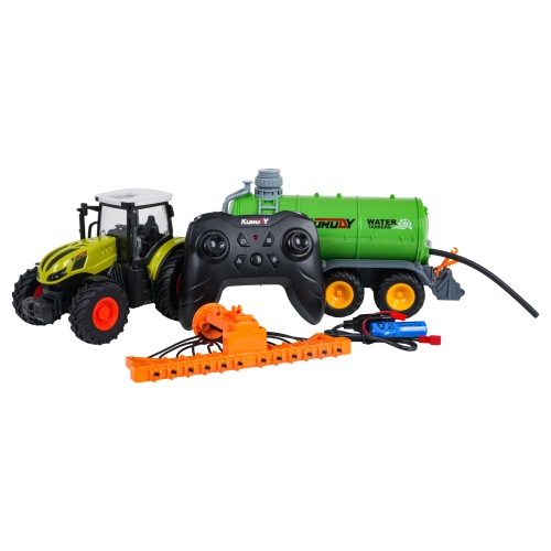 Zelený sudový traktor R/C 1:24
