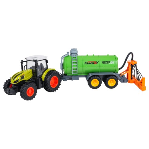 Zelený sudový traktor R/C 1:24