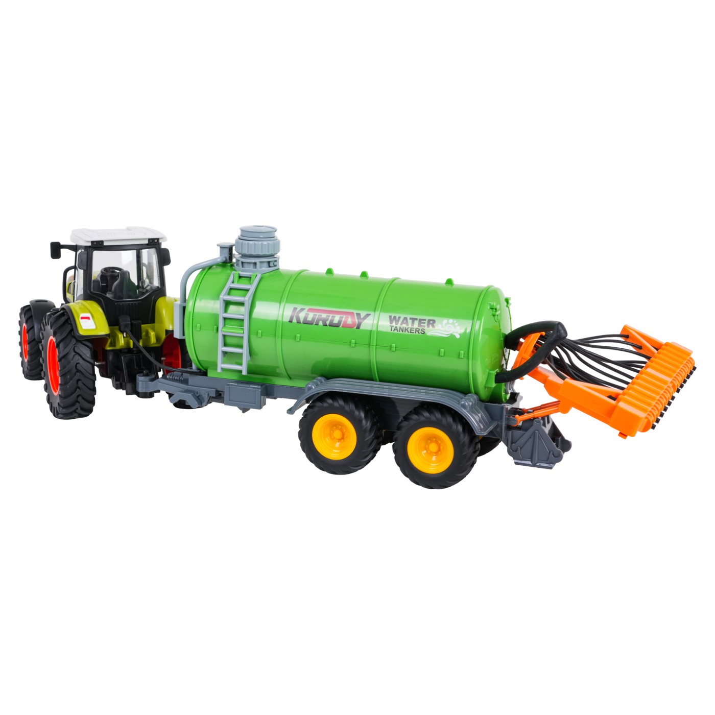 Zelený sudový traktor R/C 1:24