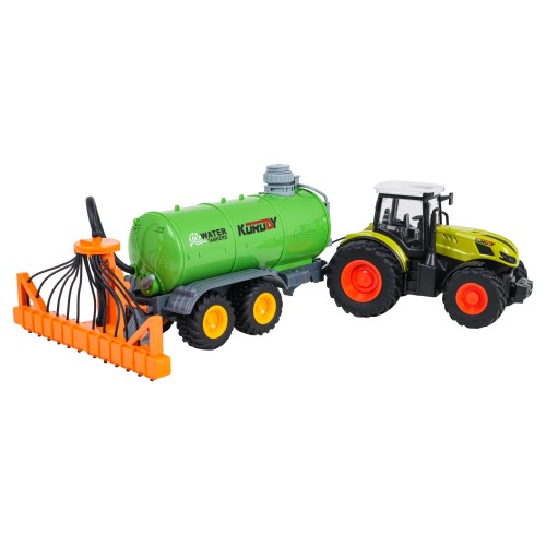 Zelený sudový traktor R/C 1:24