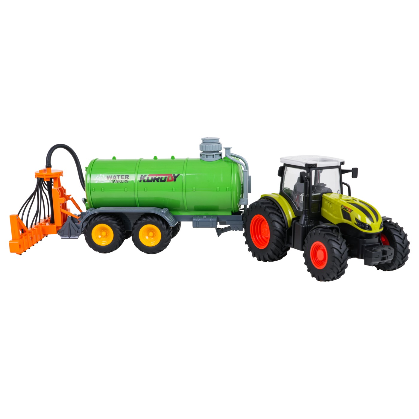 Zelený sudový traktor R/C 1:24
