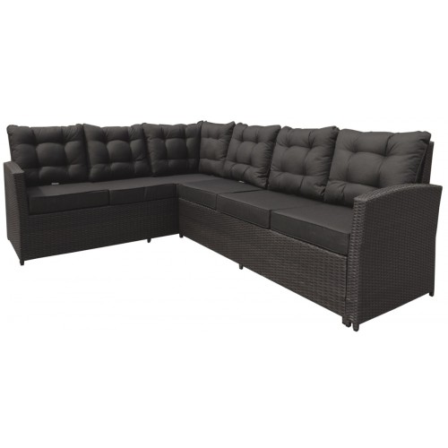 Sada zahradního nábytku 4v1 Brazen Techorattan Corner Table 2 Pouffes 15 polštářů
