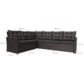Sada zahradního nábytku 4v1 Brazen Techorattan Corner Table 2 Pouffes 15 polštářů