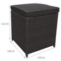 Sada zahradního nábytku 4v1 Brazen Techorattan Corner Table 2 Pouffes 15 polštářů