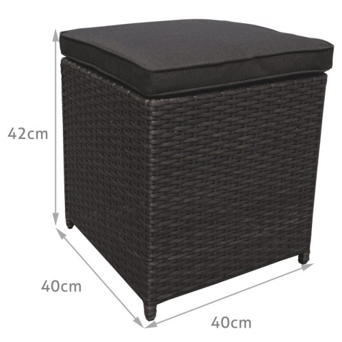 Sada zahradního nábytku 4v1 Brazen Techorattan Corner Table 2 Pouffes 15 polštářů