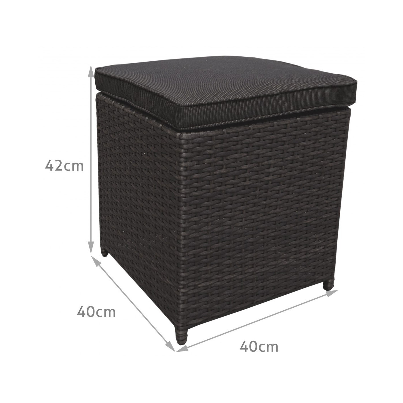 Sada zahradního nábytku 4v1 Brazen Techorattan Corner Table 2 Pouffes 15 polštářů