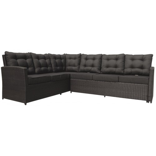 Sada zahradního nábytku 4v1 Brazen Techorattan Corner Table 2 Pouffes 15 polštářů