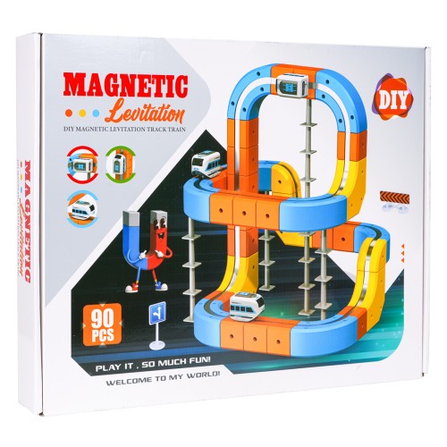 Magnetická barevná železnice 90el.