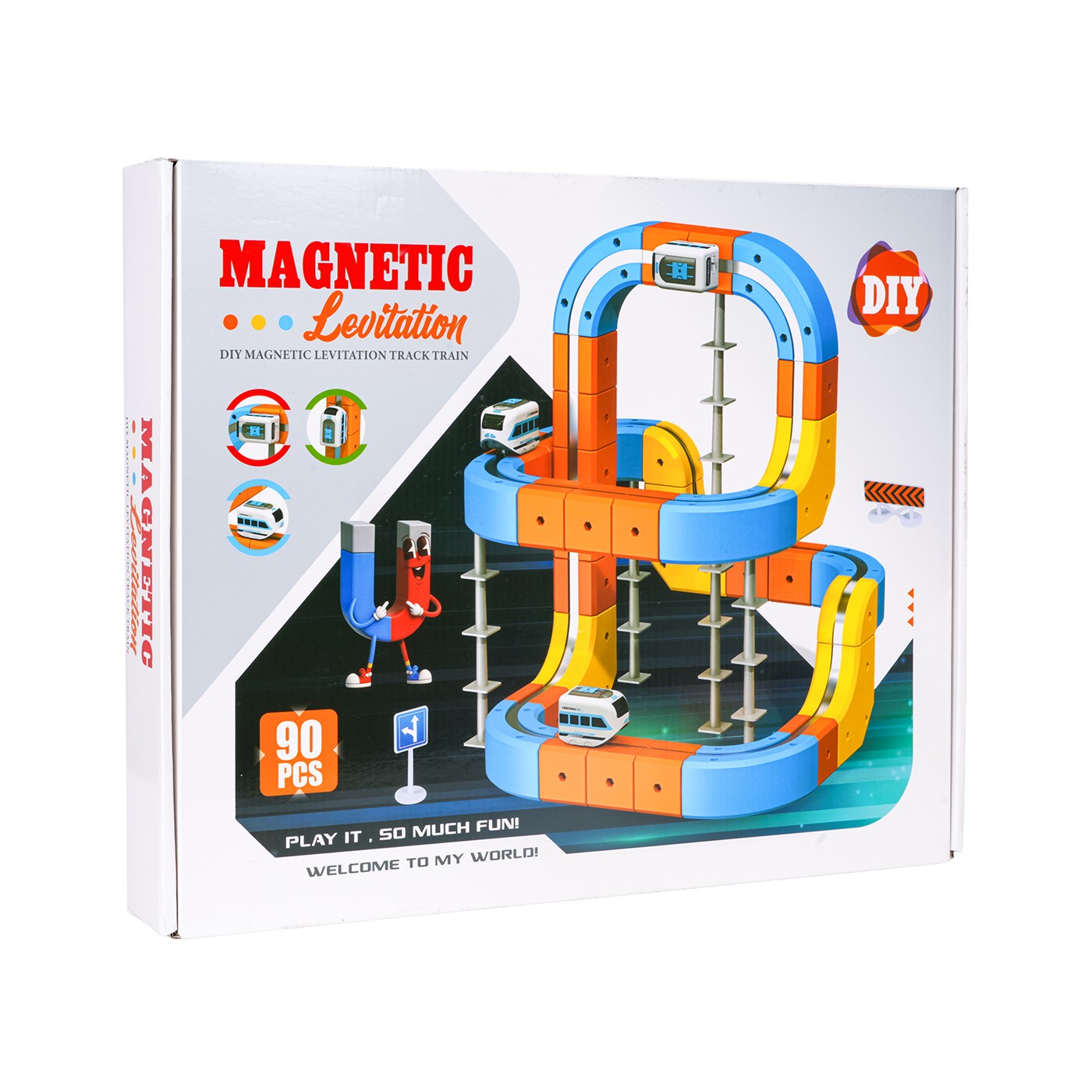 Magnetická barevná železnice 90el.