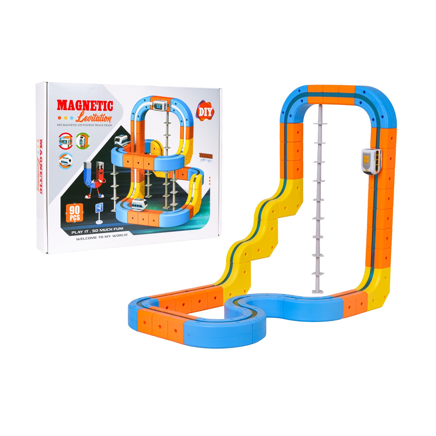 Magnetická barevná železnice 90el.
