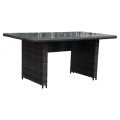 Sada zahradního nábytku 4v1 Techorattan Grey Corner Table 2 Pouffes 15 polštářů
