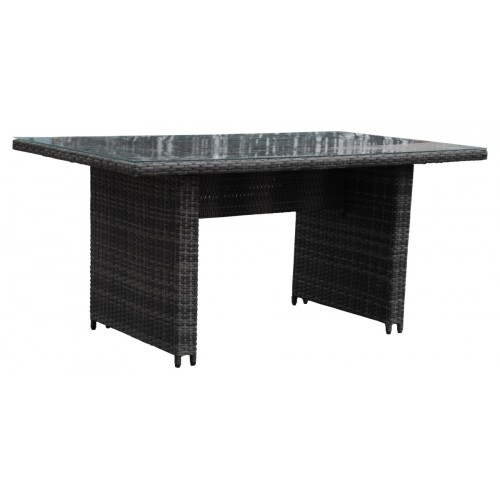 Sada zahradního nábytku 4v1 Techorattan Grey Corner Table 2 Pouffes 15 polštářů