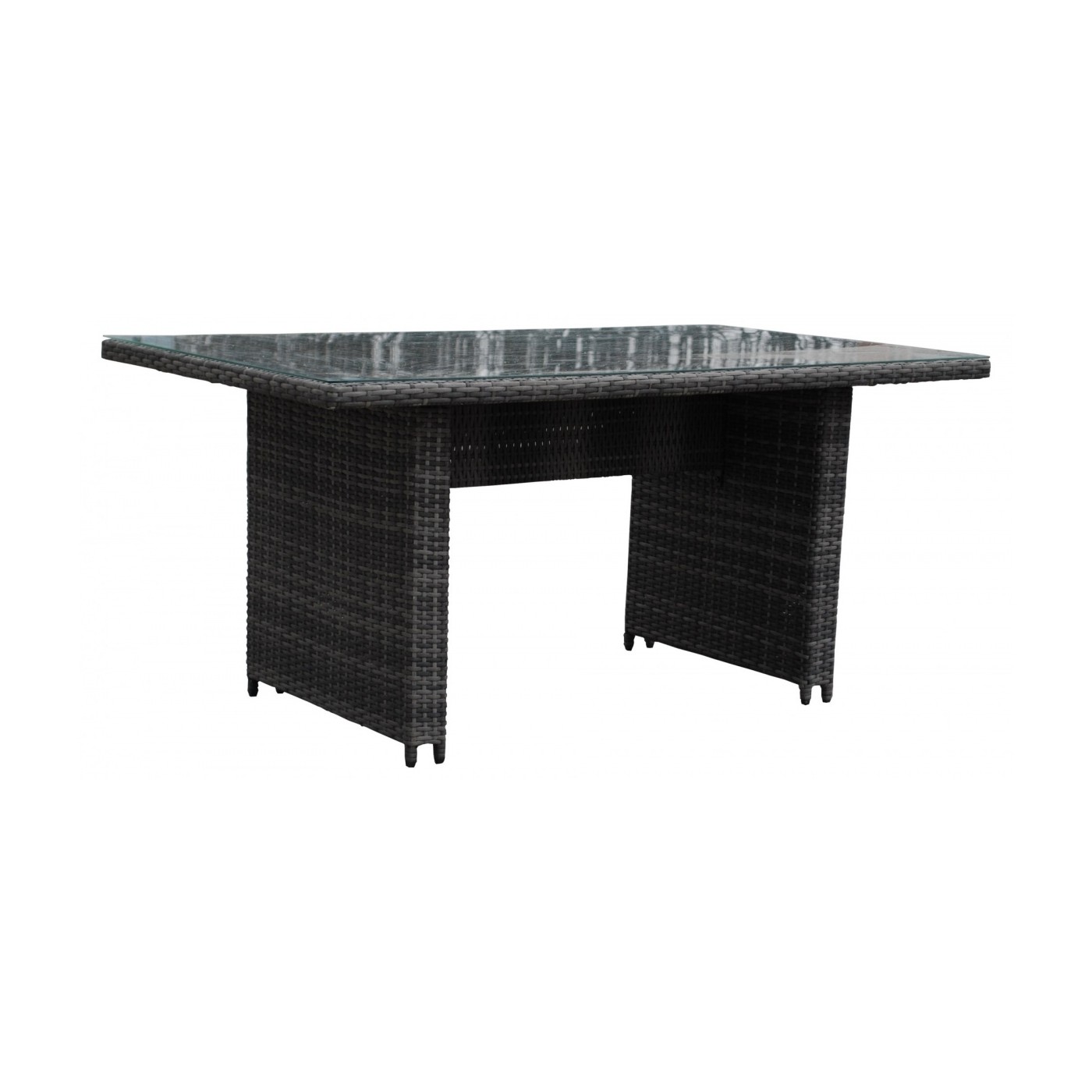 Sada zahradního nábytku 4v1 Techorattan Grey Corner Table 2 Pouffes 15 polštářů