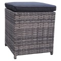 Sada zahradního nábytku 4v1 Techorattan Grey Corner Table 2 Pouffes 15 polštářů