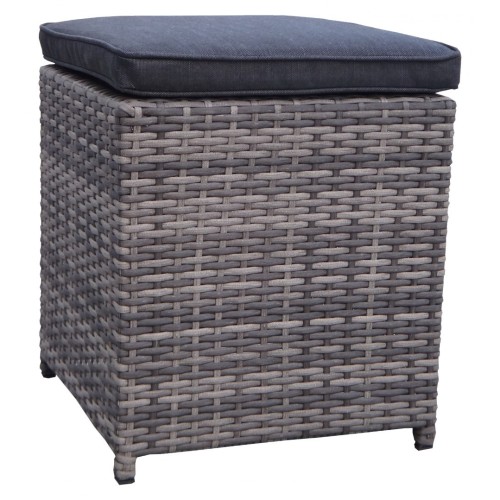 Sada zahradního nábytku 4v1 Techorattan Grey Corner Table 2 Pouffes 15 polštářů