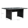 Sada zahradního nábytku 4v1 Techorattan Grey Corner Table 2 Pouffes 15 polštářů