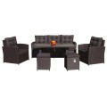 Sada zahradního nábytku 6v1 Brazen Techorattan Sofa High Table 2 křesla 2 polštáře 12 polštářů