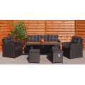 Sada zahradního nábytku 6v1 Brazen Techorattan Sofa High Table 2 křesla 2 polštáře 12 polštářů