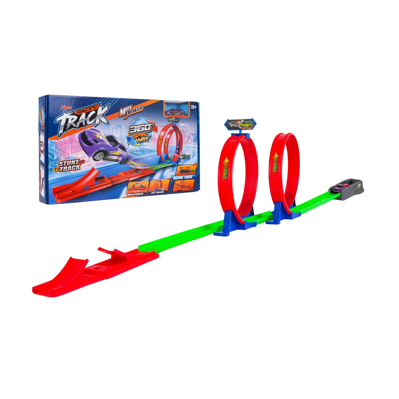128cm extrémní smyčková dráha + autíčko