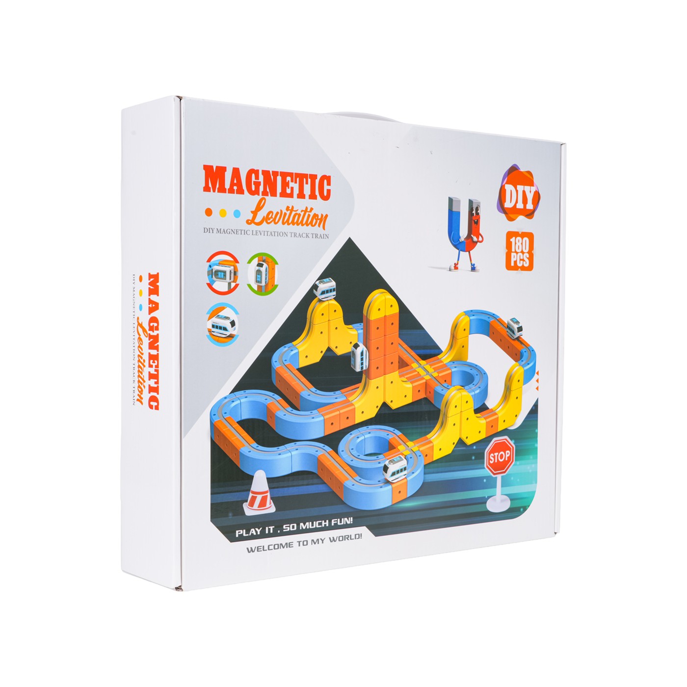 Magnetická barevná železnice 180el.
