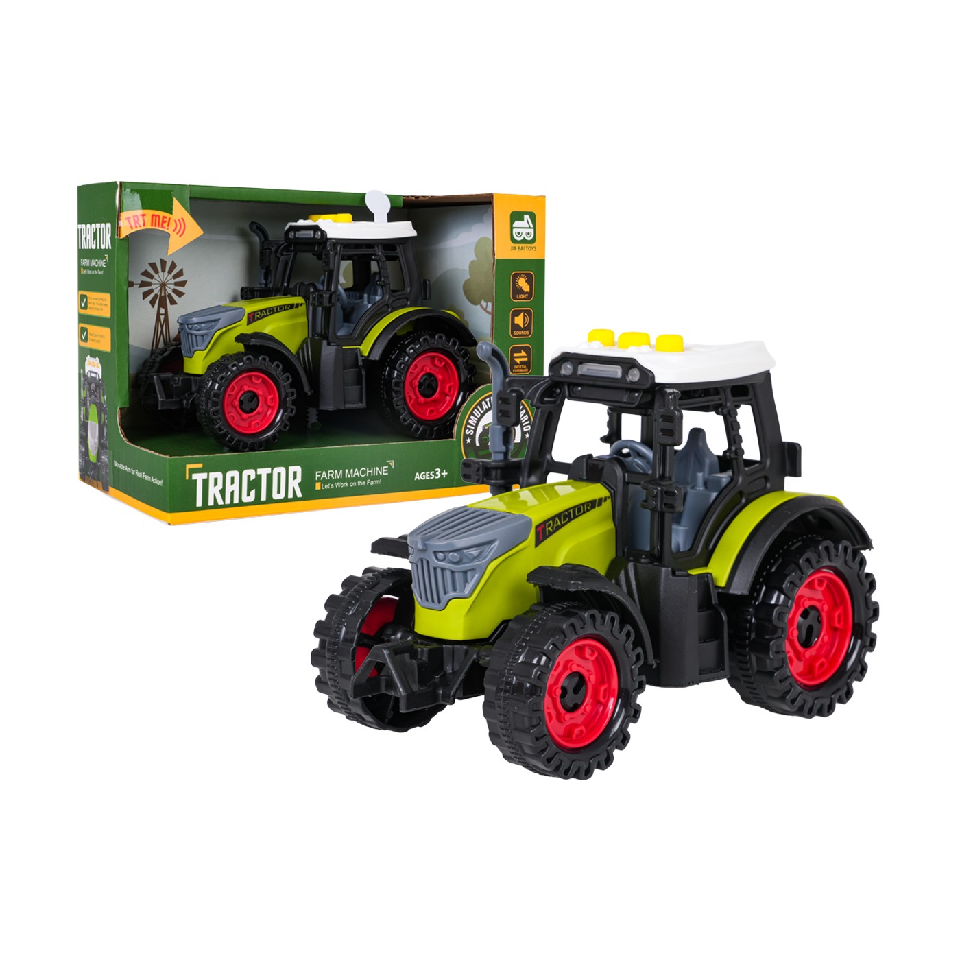 Traktor se světelnou a zvukovou funkcí Jasně zelená
